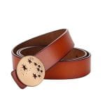 Ceinture en cuir lisse avec boucle étoilée pour femme, modèle Stella