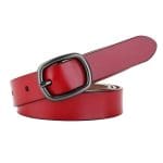Ceinture en cuir lisse pour femme à boucle simple, modèle Anni